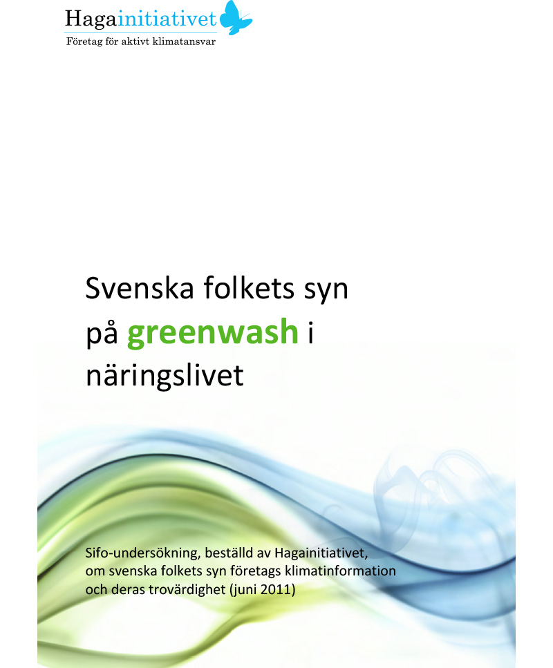 Hagainitiativets undersökning om svenska folkets syn på greenwash i näringsliv