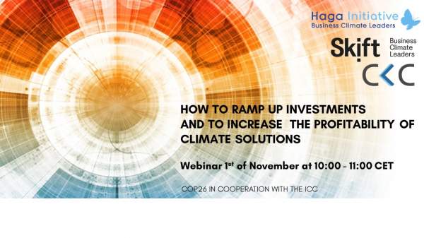 Webinar: How to ramp up investments and to increase the profitability of climate solutions